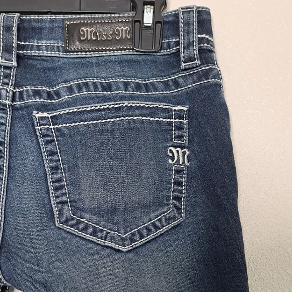 Miss Me Jeans Womens Standard Skinny Straight Leg Mid Rise Blue Sz 27 Inseam 28 - Picture 2 of 15